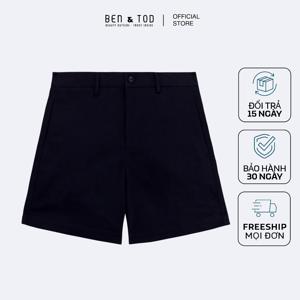 Quần short kaki nam Ben & Tod RE2213 BE550 chất kaki cao cấp không nhăn đứng form nam tính