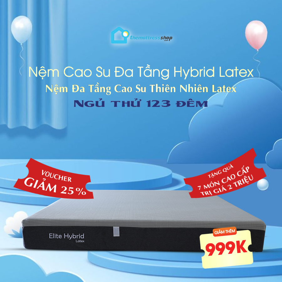 Nệm Cao Su Đa Tầng Epera Elite Hybrid Latex - Công Nghệ 5IN1 Active Hybrid, Đệm Cân Bằng Nhiệt Thế H