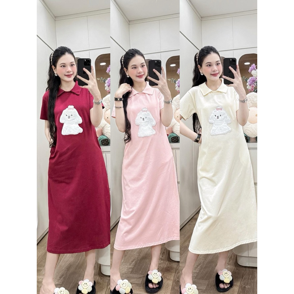 Váy suông cao cấp [ chuẩn hãng NH Clothing] cottong cún bông