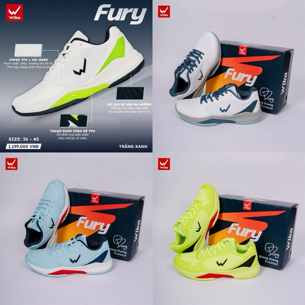 Giày thể thao Wika Fury ( Pickleball/Cầu Lông )