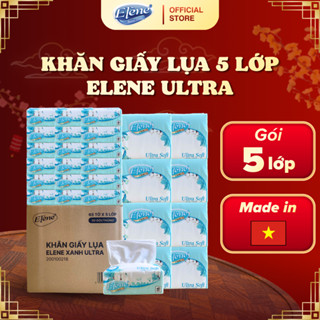Thùng 30 Gói Khăn Giấy Lụa 5 Lớp Rút Elene Ultra Cao Cấp, Mềm Mịn, An Toàn