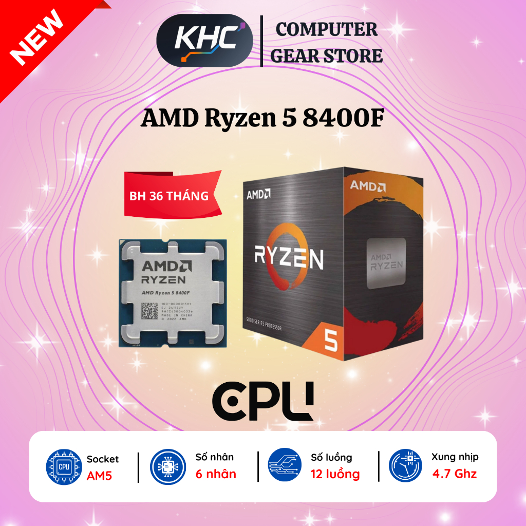 CPU AMD RYZEN 5 3400G/5600/5600X/7500F/8400F - Bảo Hành 36 Tháng (Full VAT)