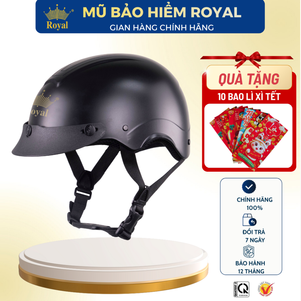 Mũ Bảo Hiểm Royal M103 Chính Hãng Hợp Nam Nữ, Nón Bảo Hiểm Nửa Đầu Gọn Nhẹ
