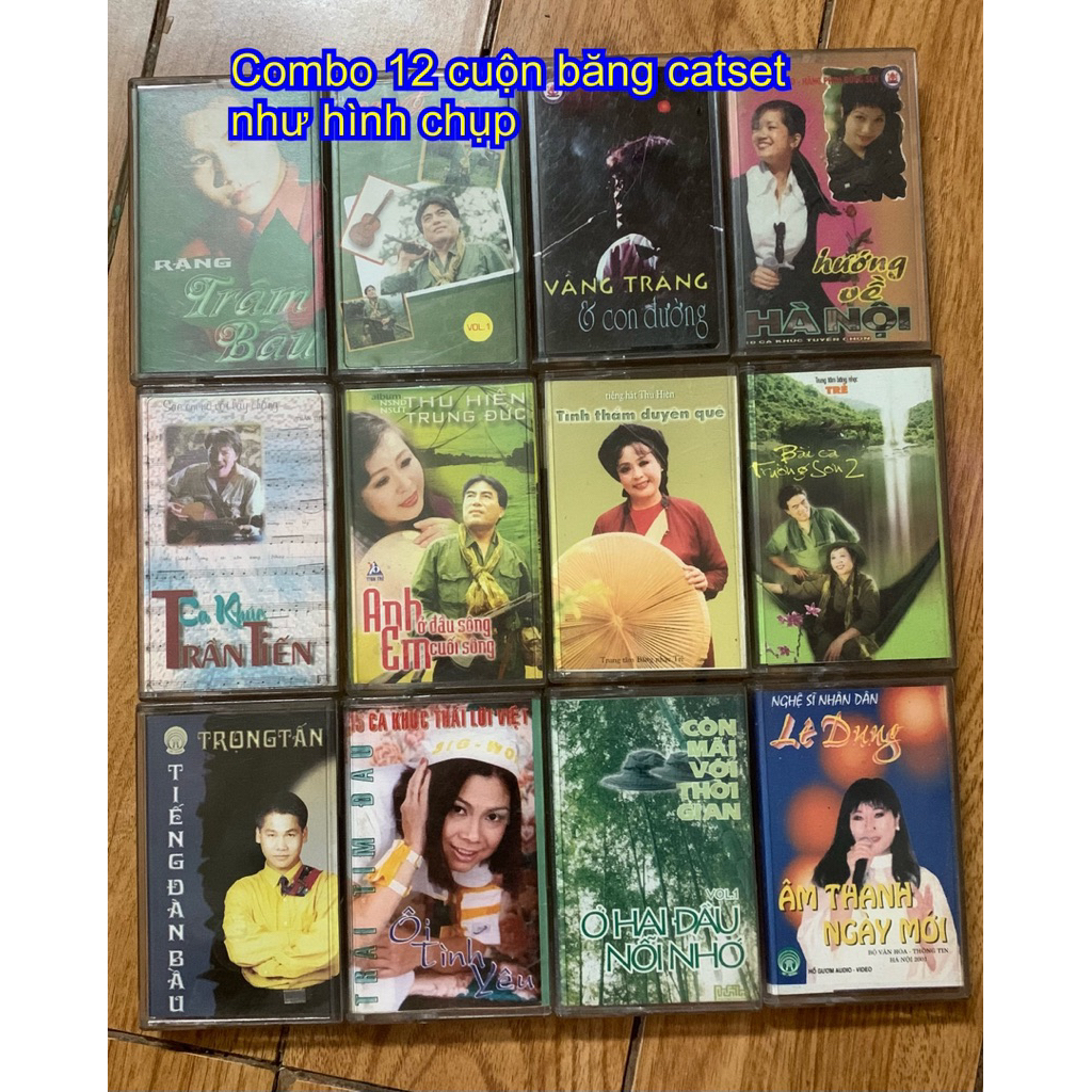 Combo 12 cuốn băng cassette dùng decore kệ sách, quán cafe