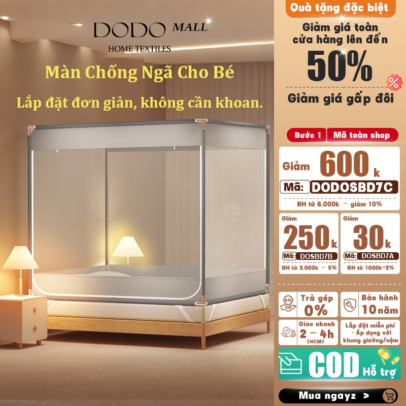 DODO Mùng ngủ chống muỗi-Mùng Khung Vuông,Chống Ngã,Không Khoan Tường | BigBuy360 - bigbuy360.vn