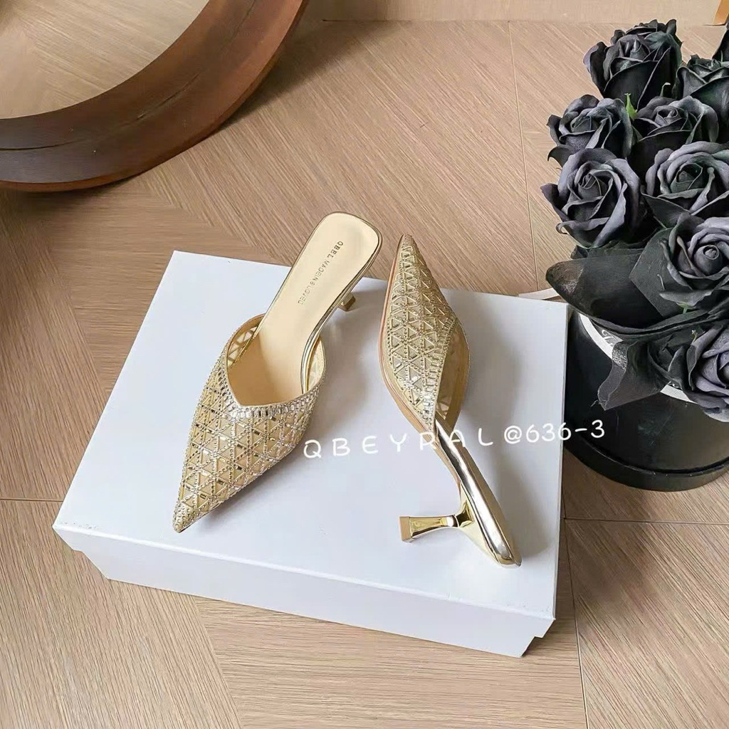 0104 Giày Blinh Cao 4P 𝐋𝐮𝐧𝐚𝐂𝐥𝐚𝐬𝐬𝐲 Sục Bling V Gót Cao 4P Fullbox LS544FS