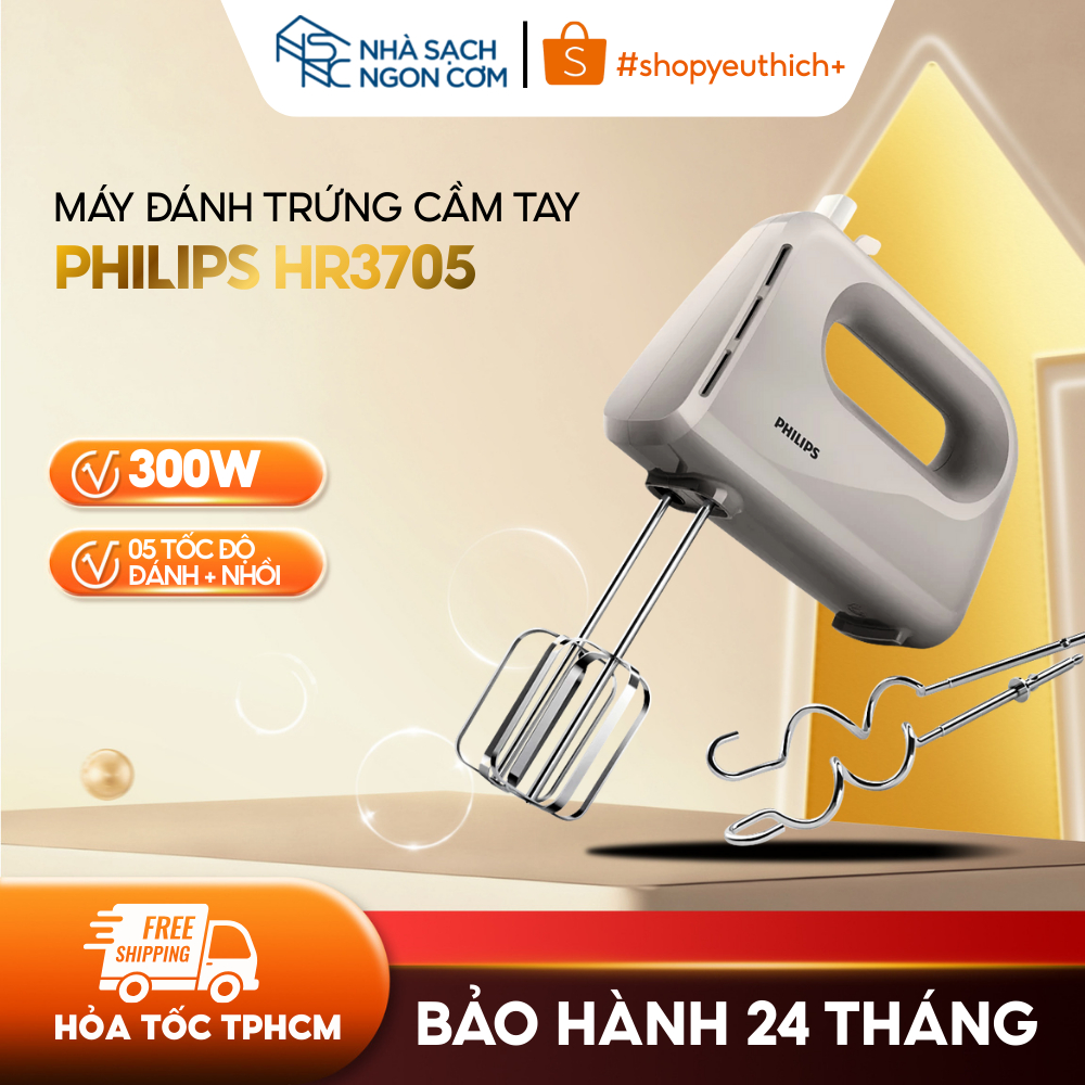 Máy đánh trứng Philips HR3705/20 - Màu xám 300w