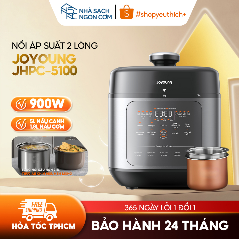 Nồi cơm áp suất Joyoung JHPC-5100 900W 5L - BH chính hãng 24 tháng