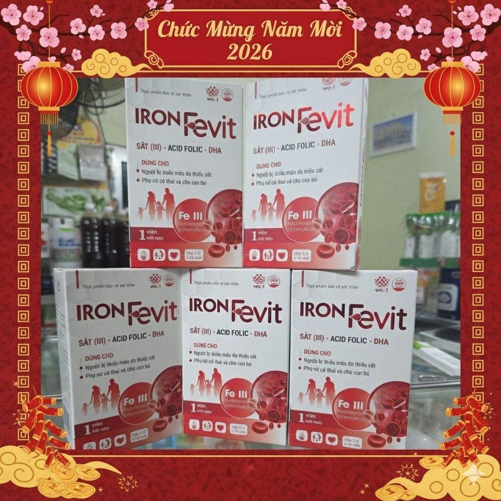 IRON FEVIT. BỔ SUNG SẮT CHO NGƯÒI BỊ THIẾU MÁU,DA XANH ,THỂ CHẤT YẾU.
