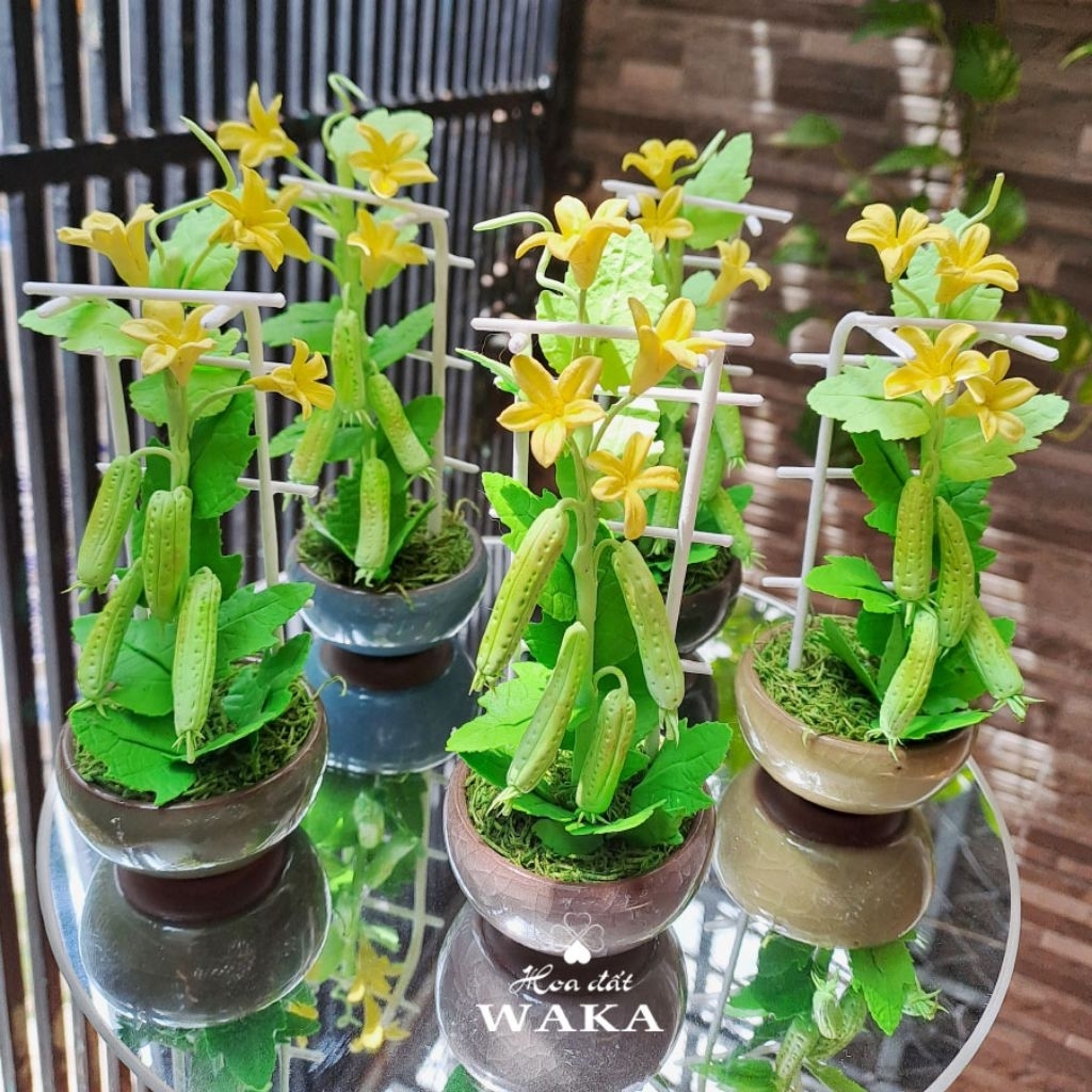 Hoa Đất Sét Mini- Giàn Mướp 15cm