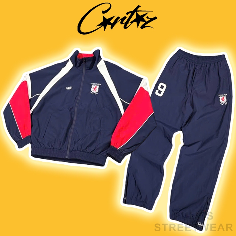 ⚡️[Mirror Quality] - Set Quần Áo Gió Corteiz Shield Shuku Vest/Pants Marine Blue ,Set bộ gió 2 lớp d