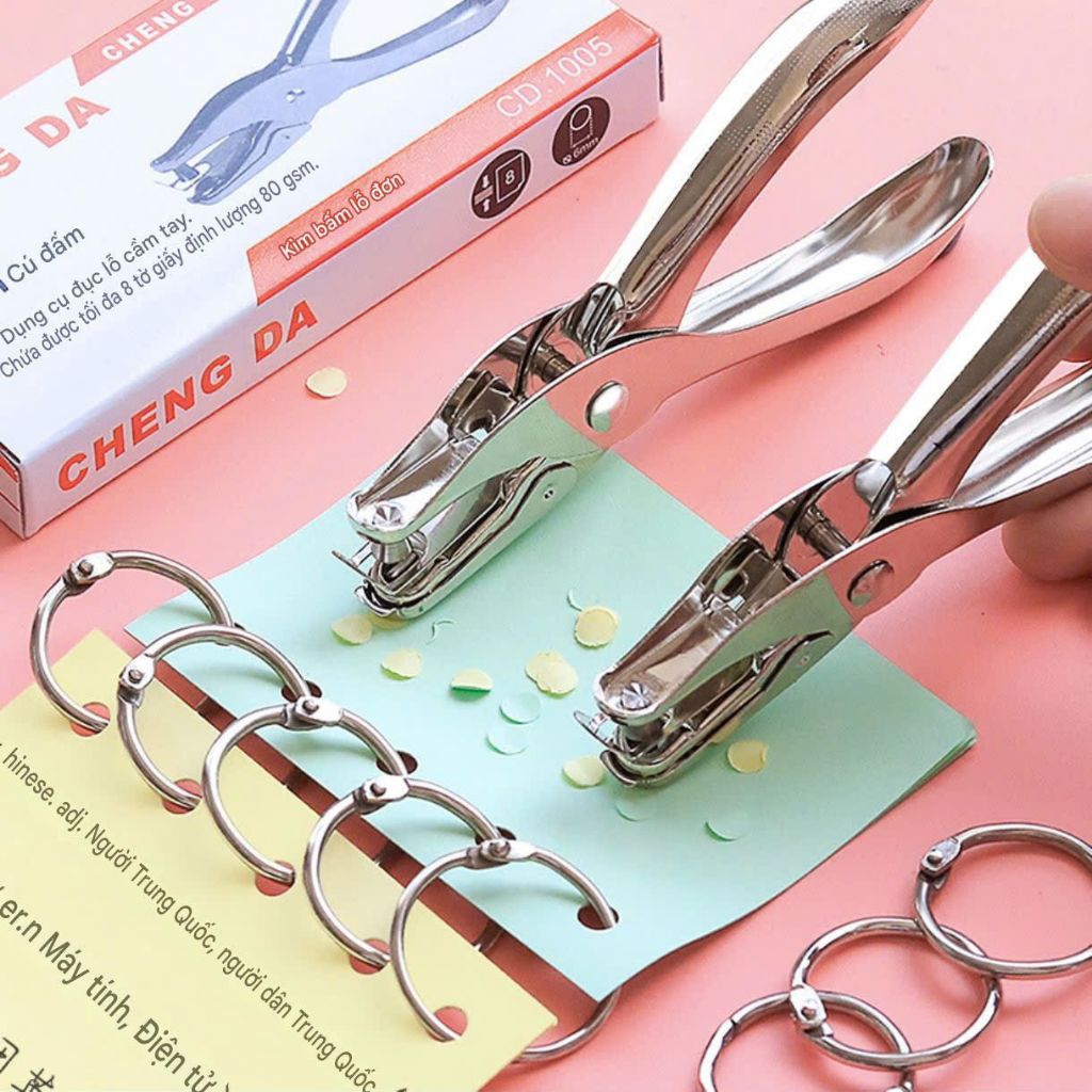Kìm Bấm Lỗ Giấy Cầm Tay 3mm/6mm _ Bấm Nhiều Tờ - Dụng Cụ Văn Phòng, Handmade