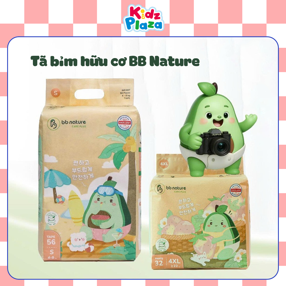 Combo 4 Bịch Bỉm hữu cơ BB Nature hoặc BB Nature care plus đủ size NB/S/M/L/XL/XXL/3XL/4XL | Kidzpla