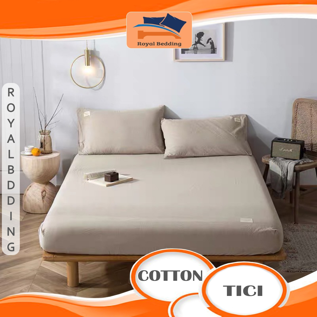 Ga Trải Giường Cotton Tici Tiêu Chuẩn Ga Giường Drap Nệm Bo Chun Chắc Chắn Size 1m2 1m4 1m6 1m8