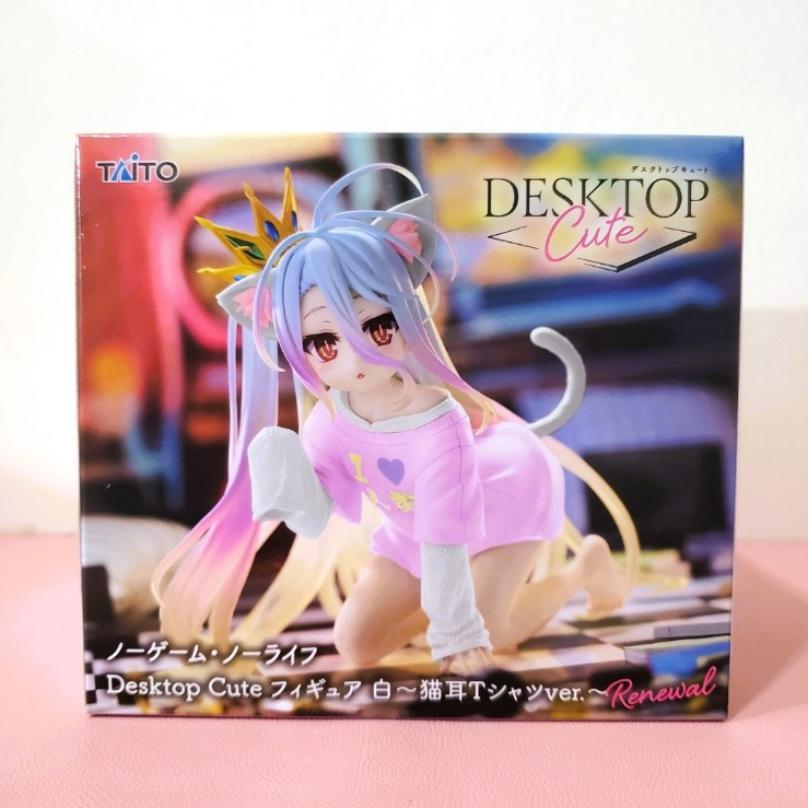 [ Chính Hãng TAITO ] Mô Hình Shiro Nekomimi Cat Ear T-shirt Ver - No Game No Life Desktop Cute Figur