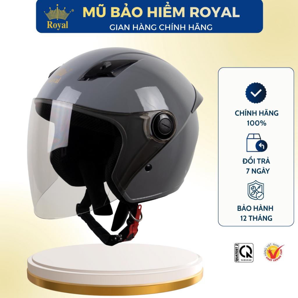 [NHÀ MÁY] Mũ Bảo Hiểm 3/4 Royal M134C Có Kính Chắn Gió, Nón Bảo Hiểm Royal Chính Hãng Bảo Hành 12 Th