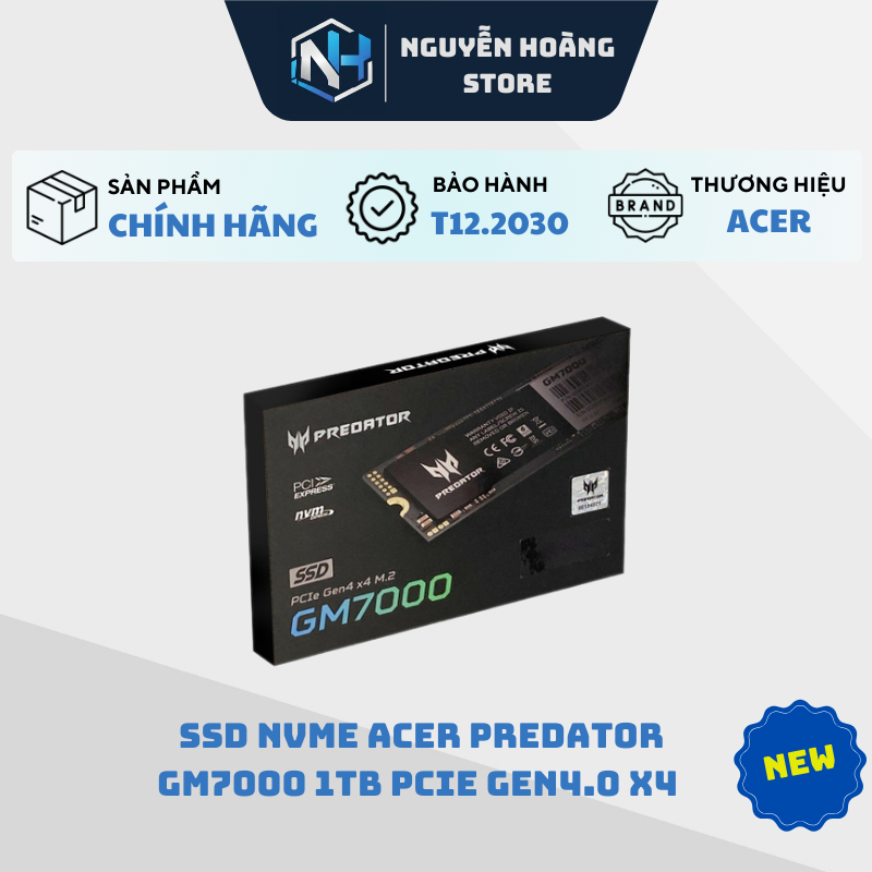 SSD NVMe Acer Predator GM7000 1TB PCIe Gen4.0 x4 NEW