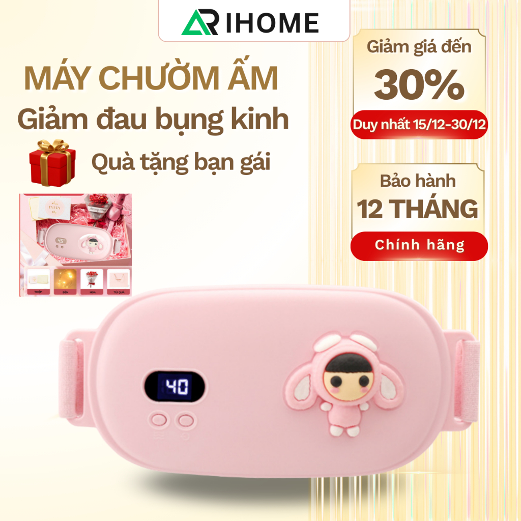 Máy Massage Chườm Nóng Giảm Đau Bụng Kinh - Đai massage bụng lưng - Quà Tặng Bạn Gái