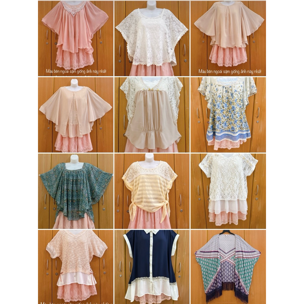 Nhiều mẫu áo (có Axes Femme ) cánh dơi cánh tiên tay rộng 2hand Nhật freesize