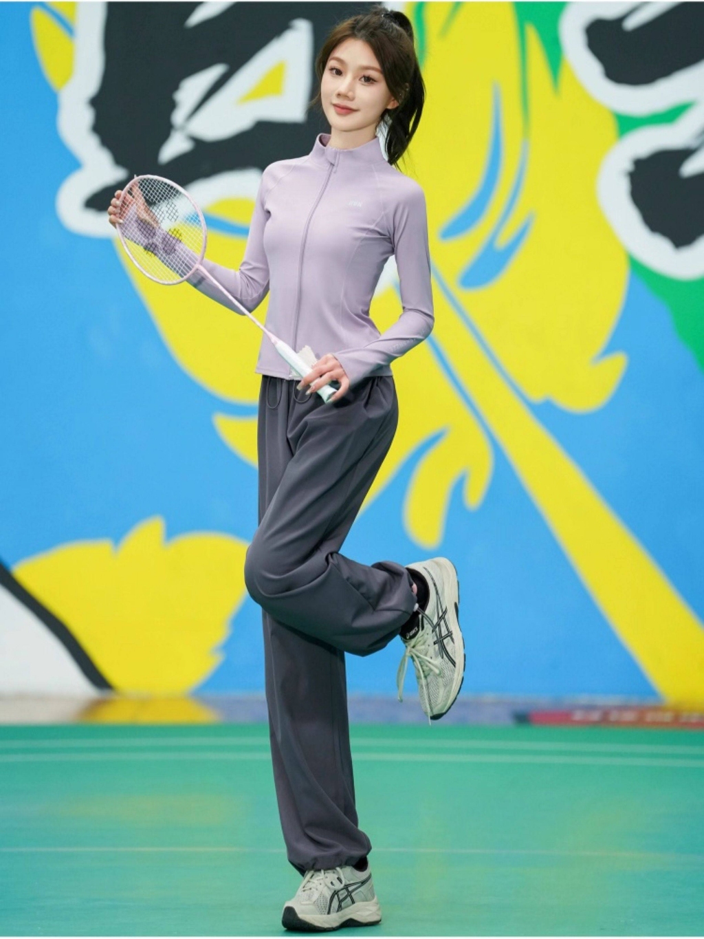 S1083D — Bộ đồ thể thao nữ áo slimfit, quần ống rộng 8