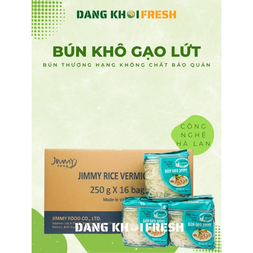 Combo thùng bún gạo khô, bún gạo lứt, bún bò huế Jimmy 4kg - 16 gói * 250gr
