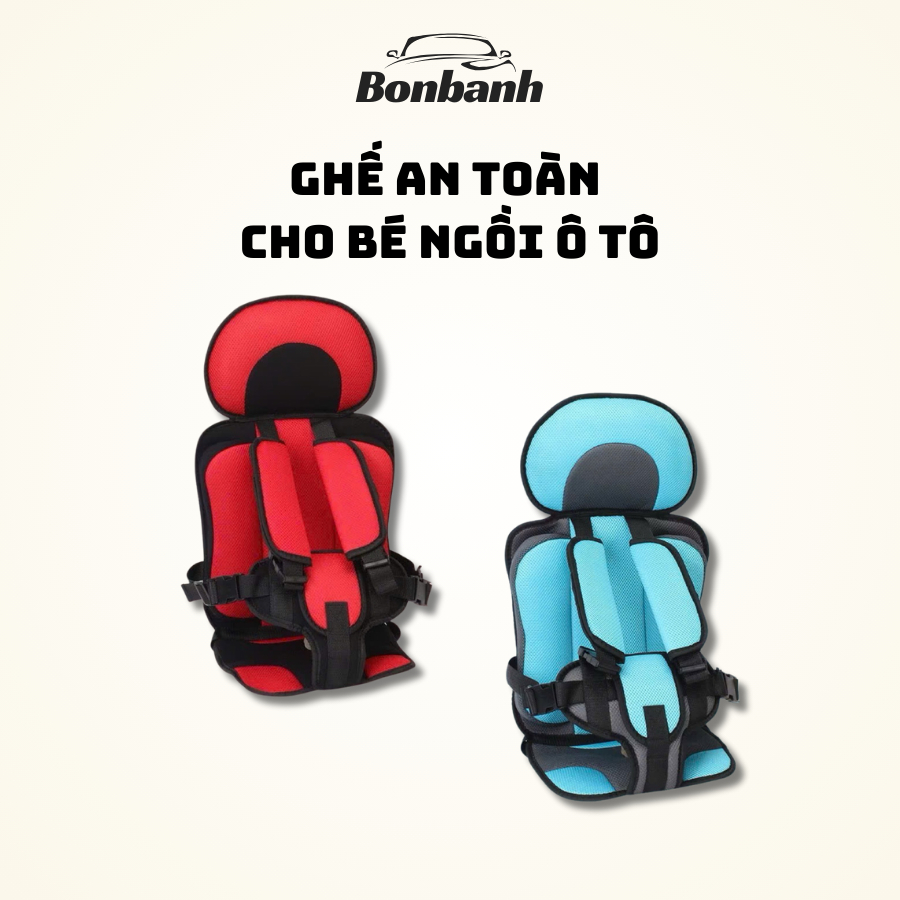 Đệm ghế an toàn cho bé kèm dây đeo an toàn, Ghế cho bé dưới 10 tuổi hoặc ,1,35m - Bonbanh Auto