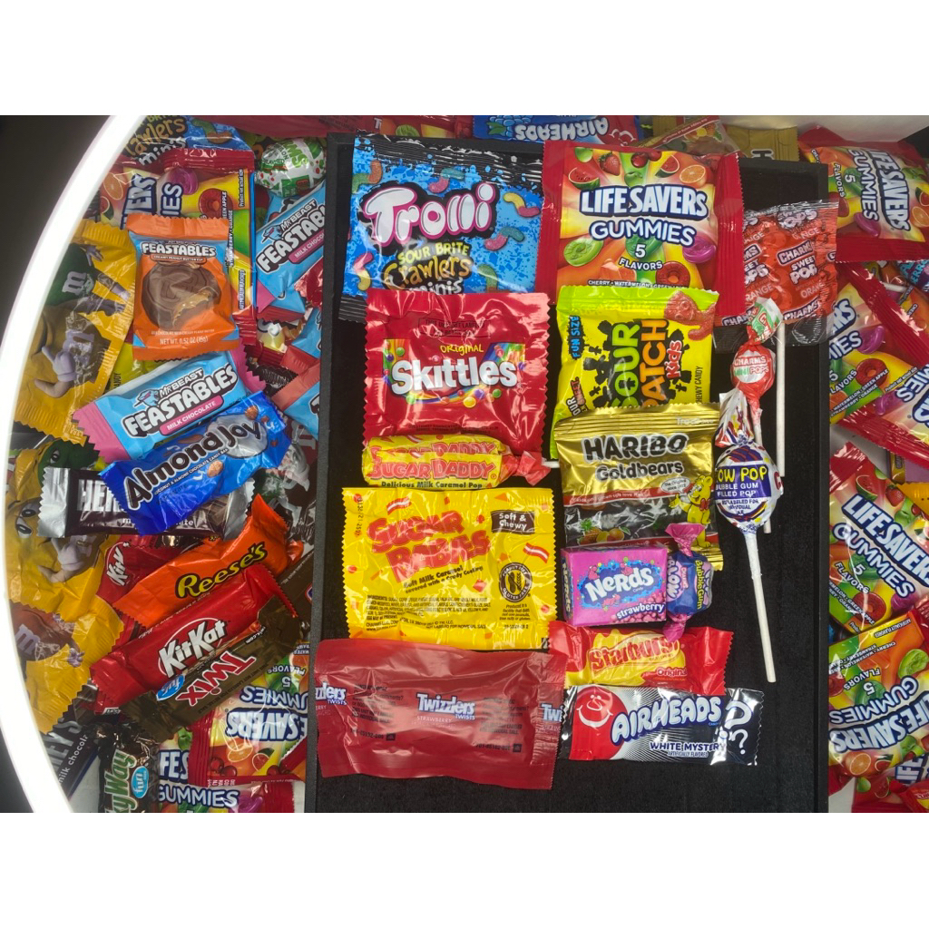 Kẹo Mỹ 14 loại Haribo Skittles Lifesavers Trolli, Sour Patch Airheads Starburst Nerds Twizzlers Char