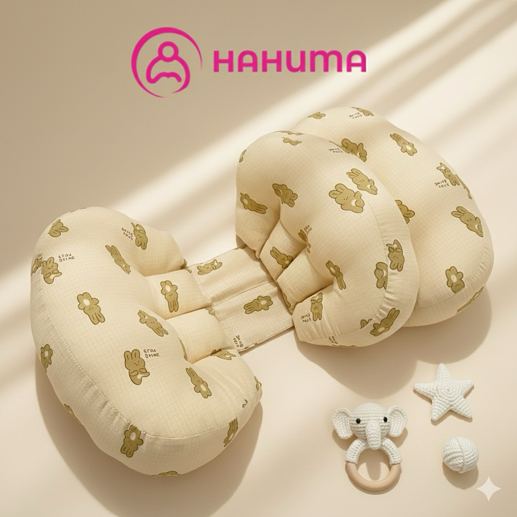 Gối Bà Bầu Cánh Tiên Hahuma – Nâng Đỡ Bụng, Tựa Lưng Êm Ái, Ngủ Ngon