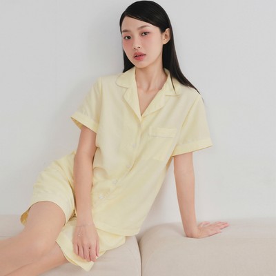 VIBES Đồ bộ Pijama ngắn mặc nhà chất đũi cotton mềm mát Carol Py Set