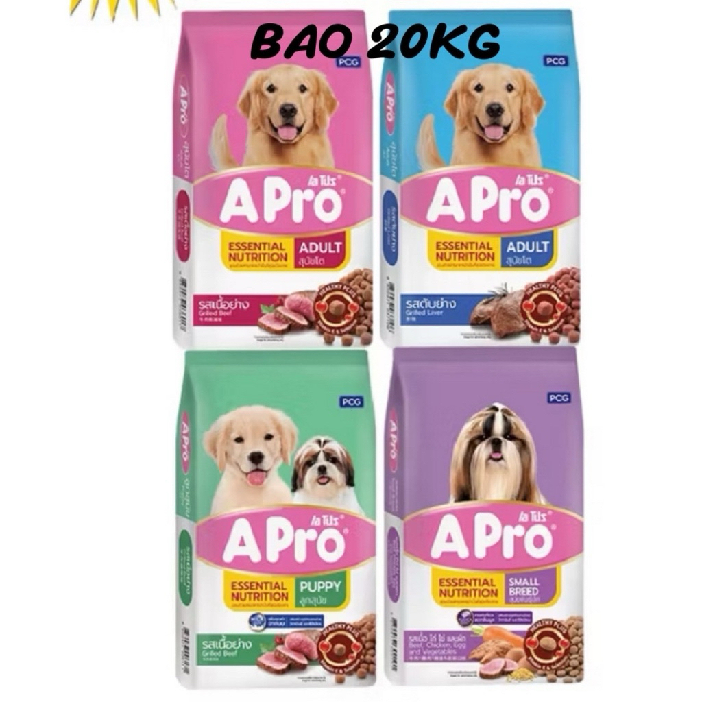 [ BAO 20kg] Thức ăn cho chó Apro bao 20kg - mới ra nhiều vị,chia gói nhỏ - hạt cho chó Apro -À petsh