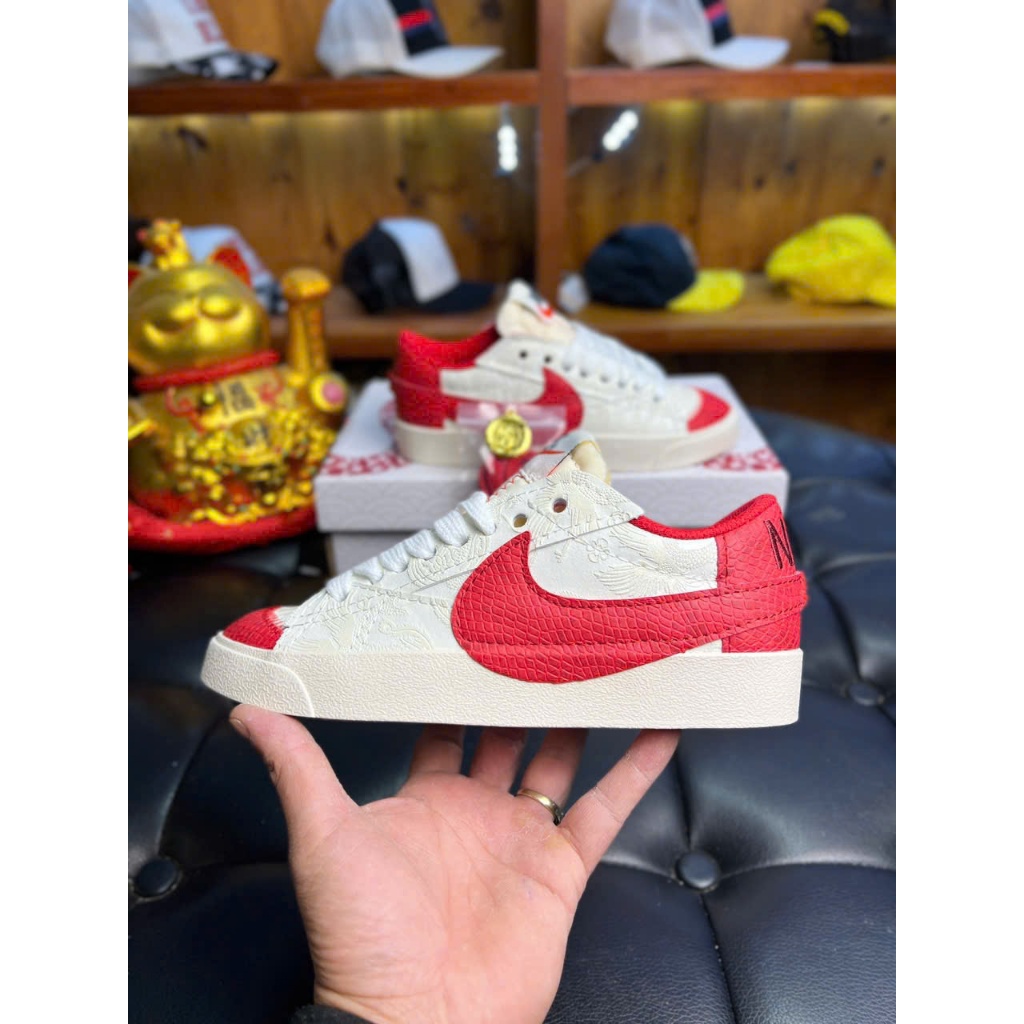 Giày Blazer Low 77 Jumbo Year of The Snake Red Custom Đỏ Chính Hãng Đang Hot Trend Đủ Size Nam Nữ Fu