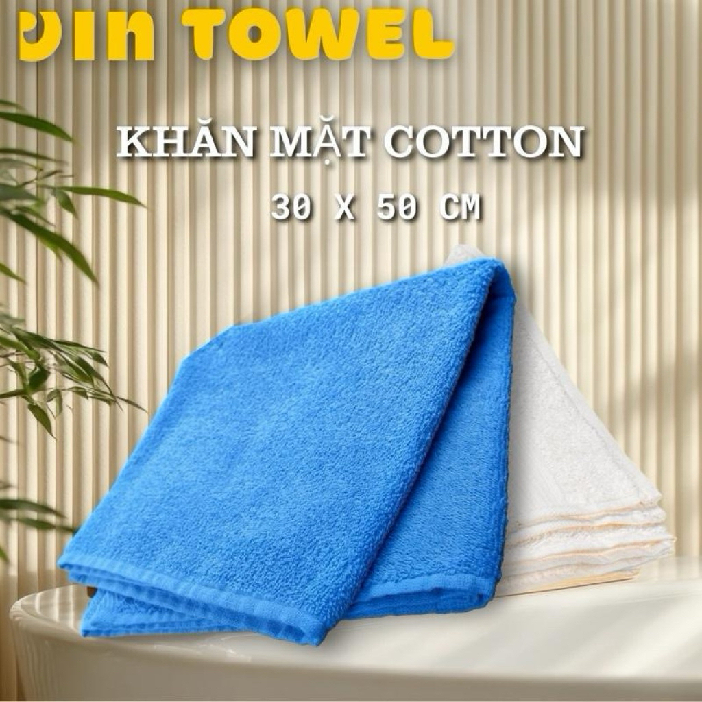 Khăn Mặt Cotton Vin Towel - Thấm Hút, Không Xù Bông, Chất Lượng Cao, Dùng Cho Gia Đình, Spa, Hotel