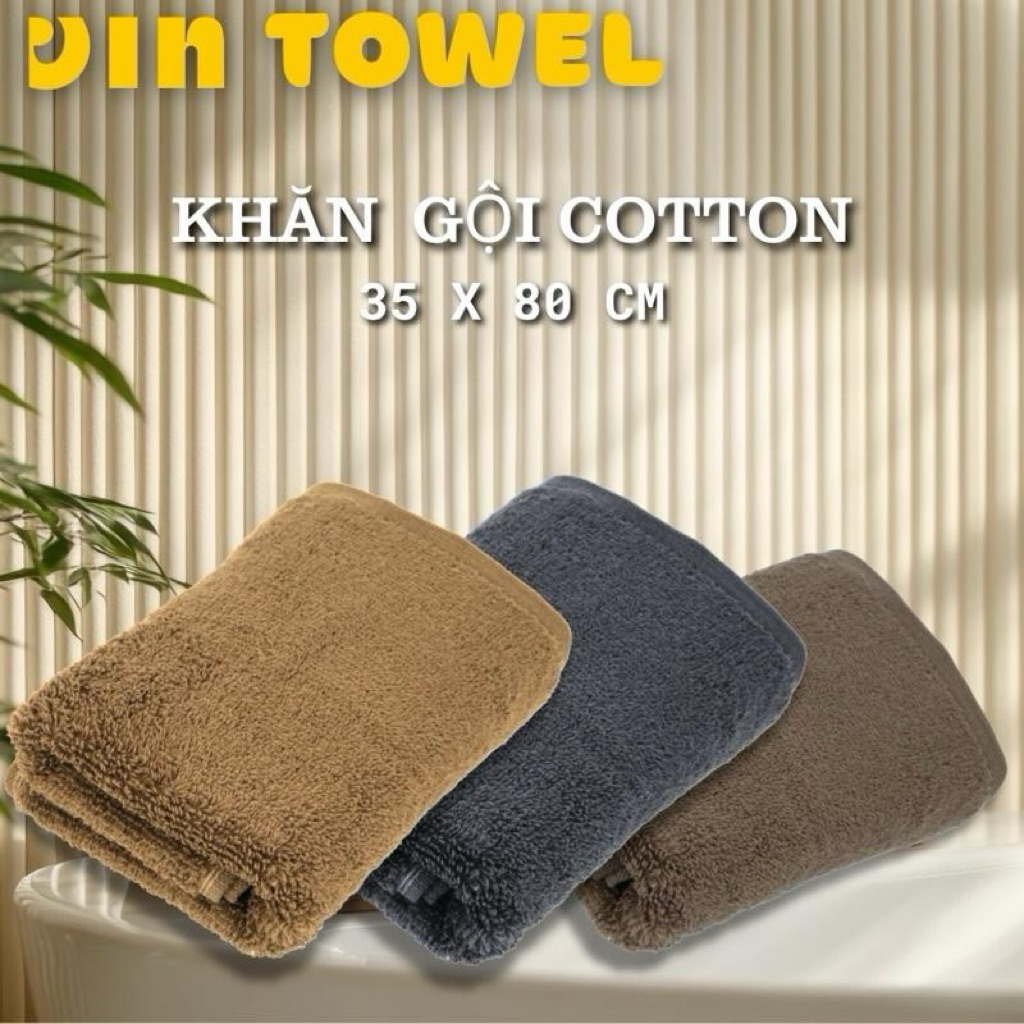Khăn Gội Cotton Vin Towel - Thấm Hút, Không Xù Bông, Chất Lượng Cao, Dùng Cho Gia Đình, Spa, Hotel