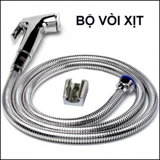Bộ Vòi Xịt Vệ Sinh Mạ Crom Cao Cấp Kèm Dây Dẫn & Đế Cài – Dùng Cho Bồn Cầu Toilet