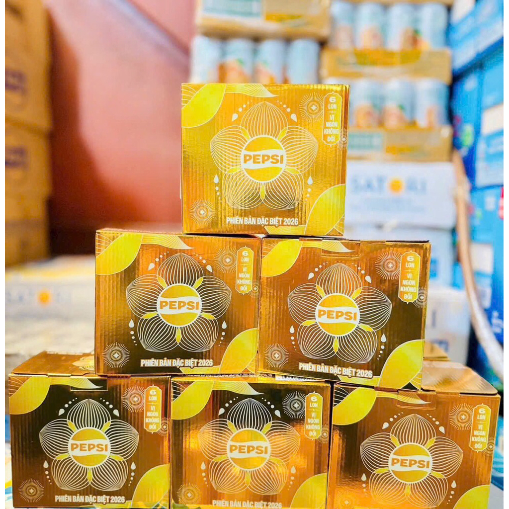 ( Hoả tốc HCM) Thùng 24 lon Pepsi Vàng 320ml Phiên Bản Giới Hạn TẾT 2026 - Đặc Biệt Vị Ngon K Đổi