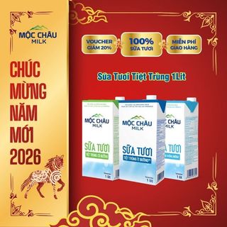 Combo 2 Lít sữa tươi tiệt trùng (Hộp 1L) - Sữa Mộc Châu giàu dinh dưỡng - Thơm vị sữa nguyên bản