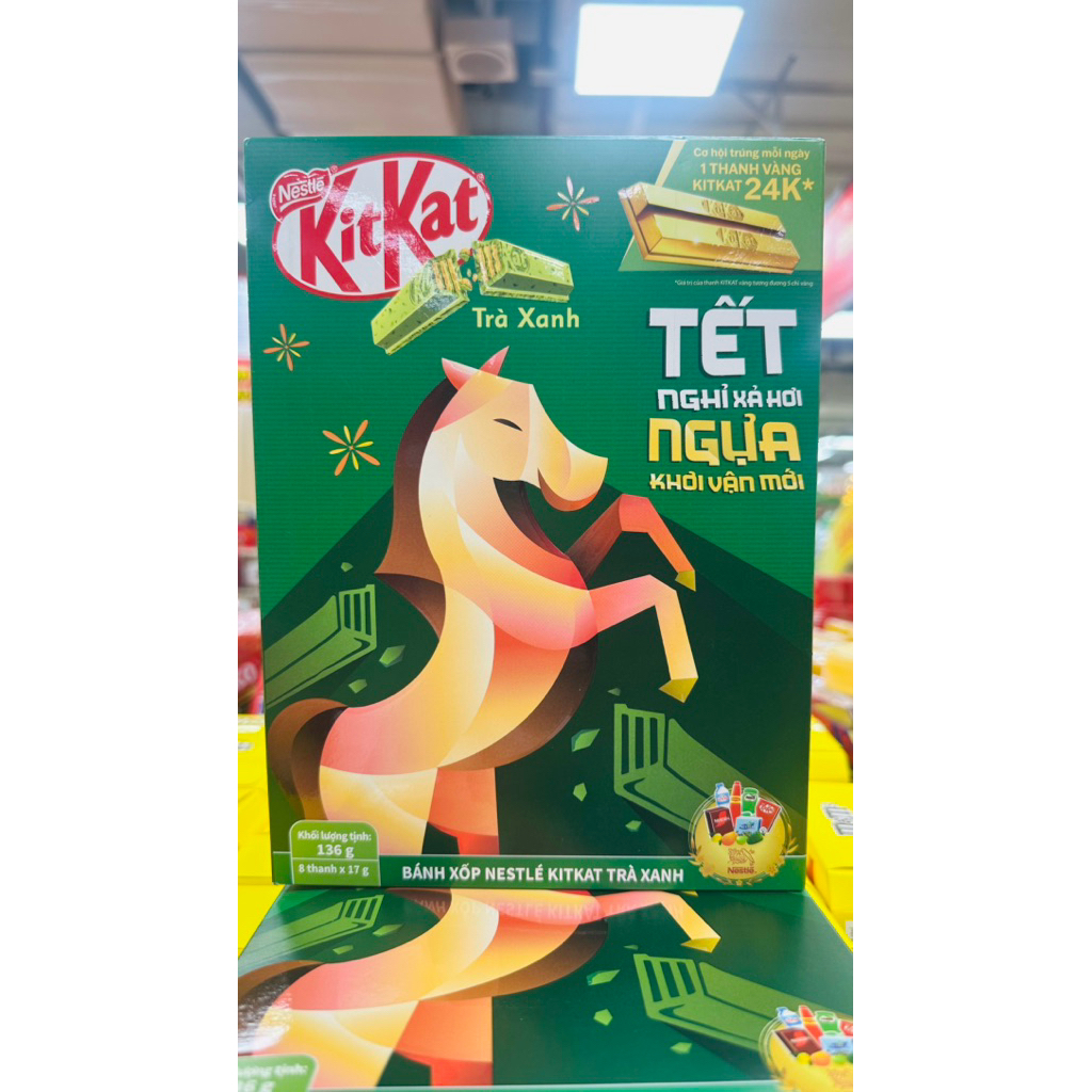 Bánh Xốp Nestlé KitKat Trà Xanh 136G (8 Thanh)
