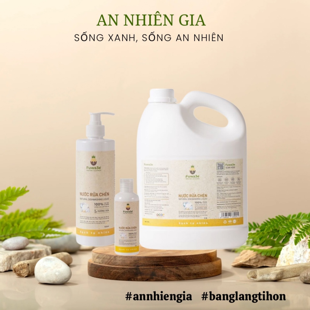 Nước rửa chén Fuwa3e - nước rửa chén thiên nhiên từ dứa