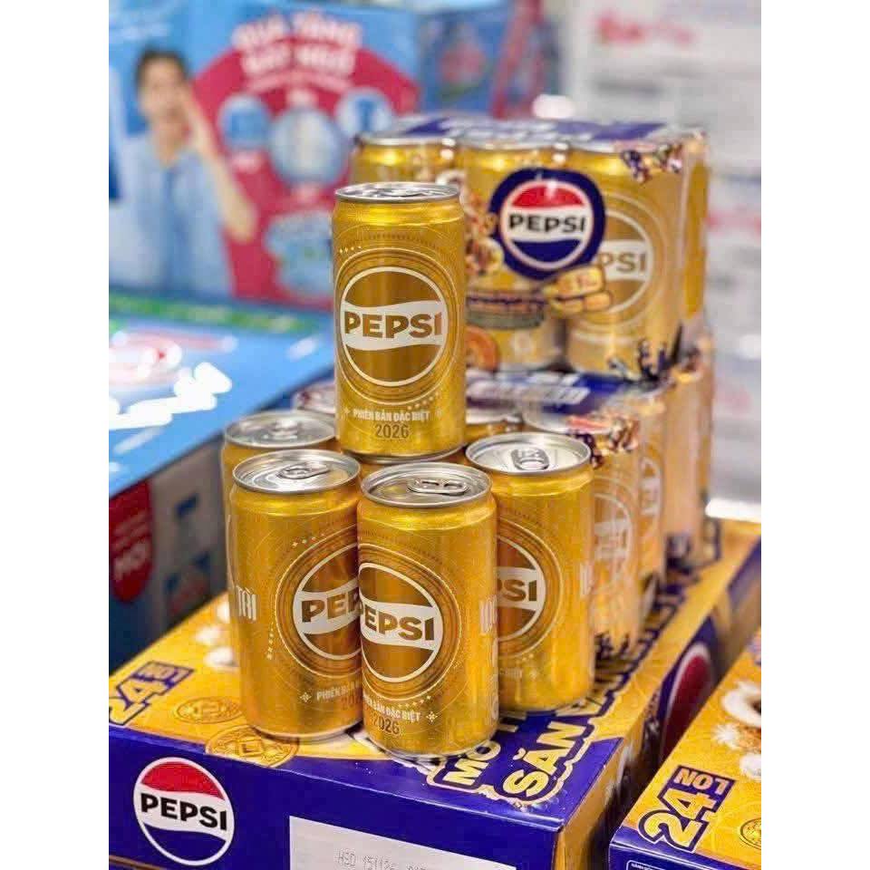 Thùng 24lon Pepsi vàng lon 235ml - có thẻ cào trúng thưởng