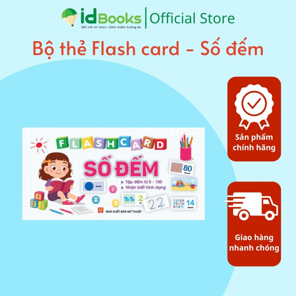 Flashcard - Số đếm (Bộ thẻ gồm 29 chữ số và 11 dấu cho bé) - IDBOOKS