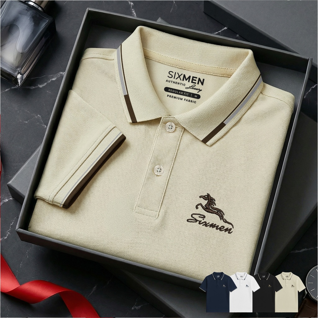 Áo Polo Nam SIXMEN HECARIM Vải Cá Sấu FeelMax Co Giãn Thoáng Mát Form Regular Fit Lịch Lãm