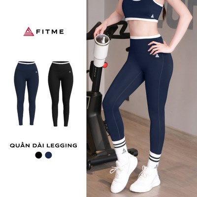 Quần tập gym yoga legging nữ cạp cao Fitme SOFT phối viền nâng mông tôn dáng cao cấp QDSO01