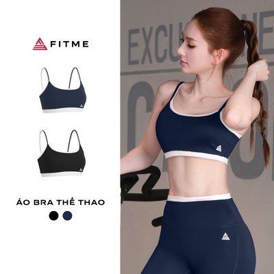 Áo bra tập gym yoga nữ Fitme SOFT phối viền nâng ngực có mút chất thun thể thao cao cấp BRSO01