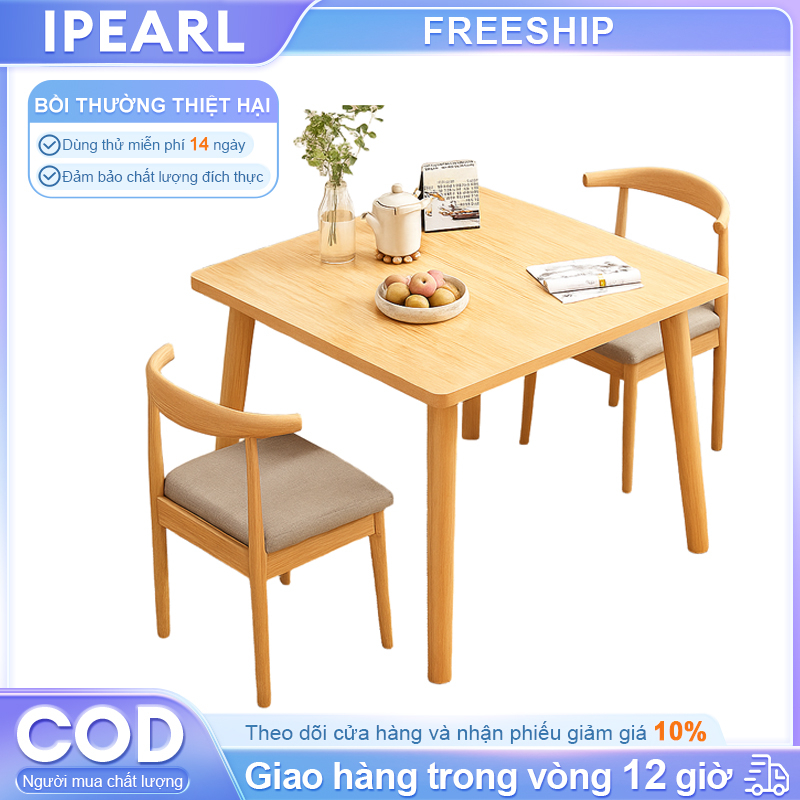 iPearl Bàn Ăn Mặt bàn màu gỗ tự cao 75cm nhiên tiết kiệm diện tích phù hợp nhà nhỏ gỗ cao su tự nhiên chắc chắn bền bỉ