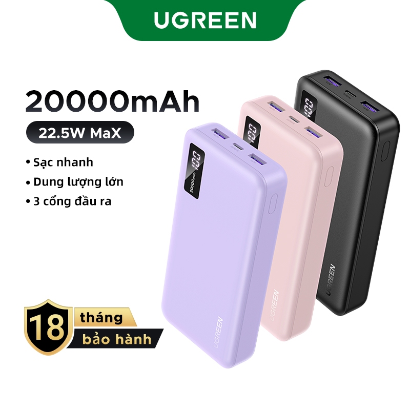 Sạc dự phòng  UGREEN 20000mAh / 10000mAh PD20W Sạc nhanh cho điện thoại Android iPhone |Bảo hành 18 tháng