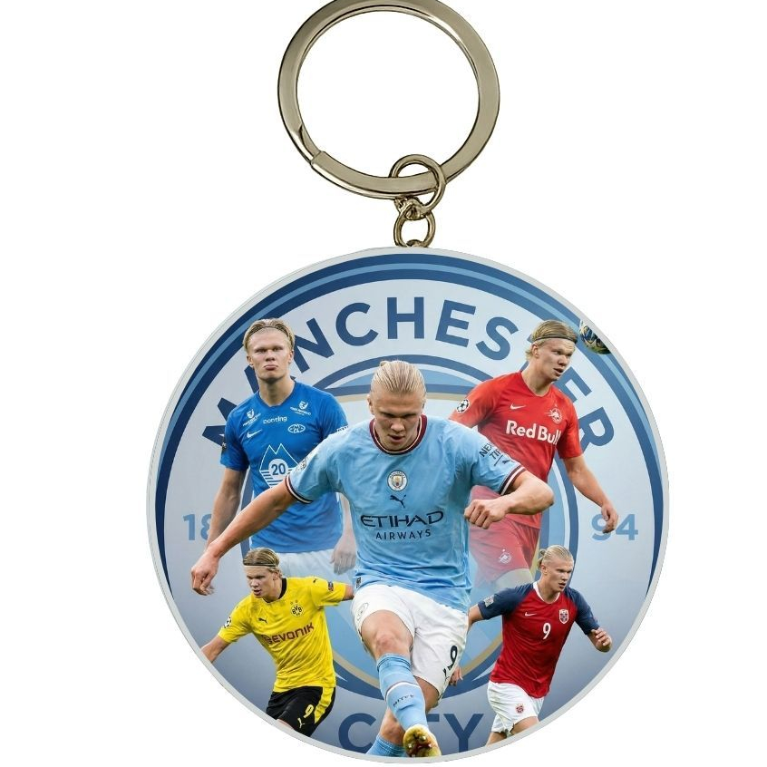 MÓC KHÓA THIẾC IN HÌNH  ERLING HAALAND MẪU 2