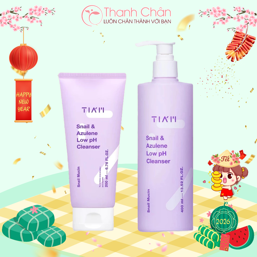 Sữa rửa mặt Tiam Snail & Azulene Low PH Cleanser 200ml
