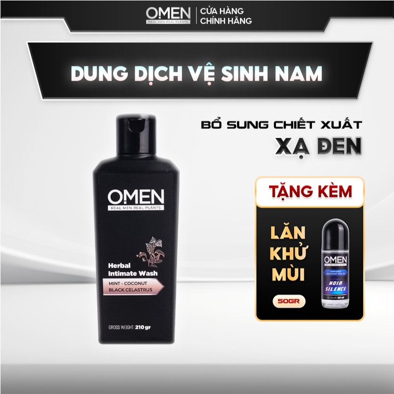 Dung Dịch Vệ Sinh Nam OMEN Xạ Đen Kháng Khuẩn Khử Mùi  - Chai 210g
