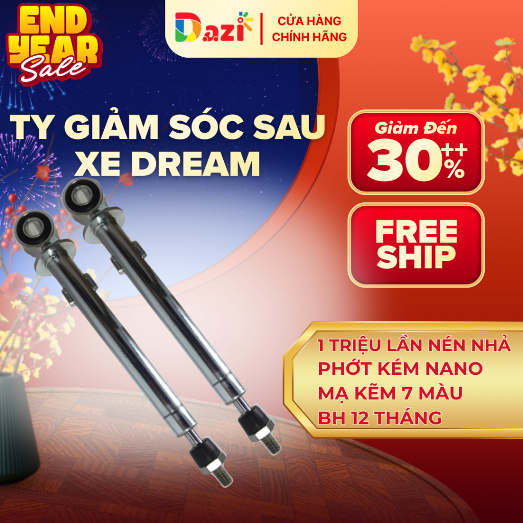 [Chính Hãng] Ty Giảm Xóc Sau Dream, Cặp Ty Sau Xe Máy Dream Ø8 Bền Chất Lượng Cao Thương Hiệu Ikada