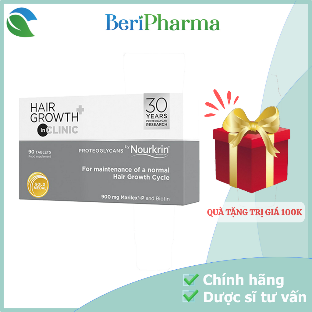 ✅[CHÍNH HÃNG] Nourkrin Viên Uống Hỗ Trợ Kích Thích Mọc Tóc,Ngăn Ngừa Tình Trạng Rụng Tóc Hair Growth+ inCLINIC - 90 Viên